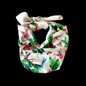 NWT Ann Taylor 100% Silk Beautiful Scarf Tropical Birds 30” Square